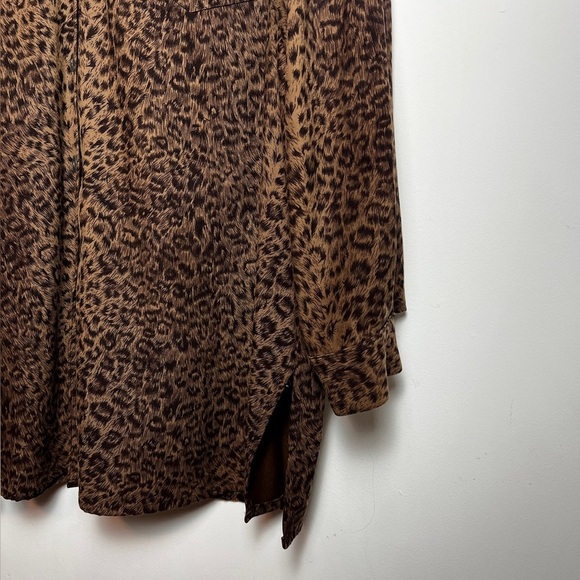 Vintage 90s Kathy Che leopard blouse button down tunic top - Picture 10 of 11